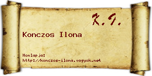 Konczos Ilona névjegykártya